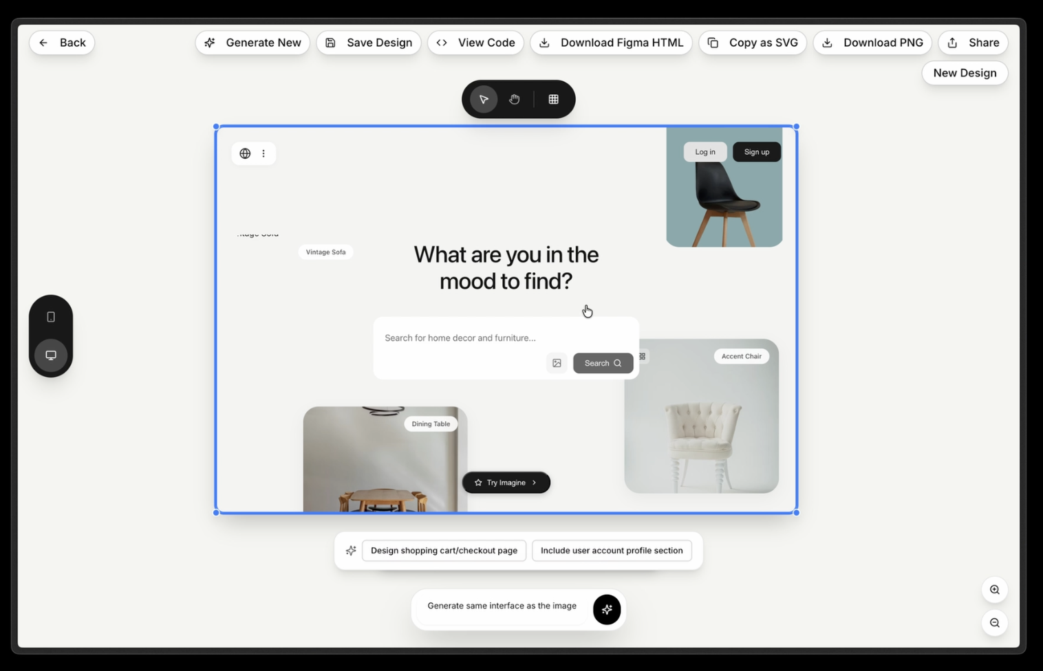 Screenshot to UI Demo - Generate UI from Screenshots